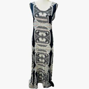 MARA HOFFMAN Boho Sleeveless Multicolored Black Maxi Dress